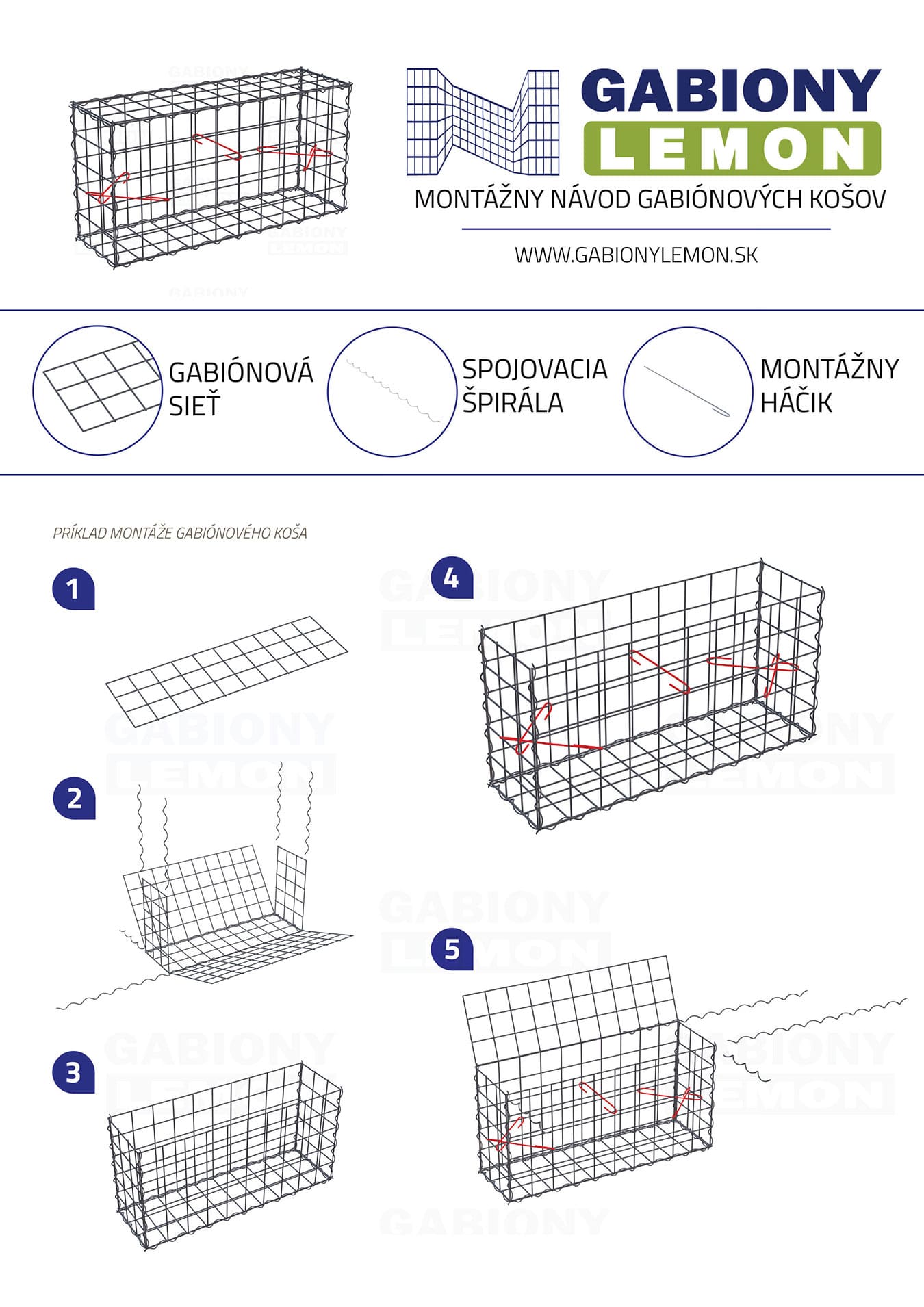 montážny návod gabionové siete 1